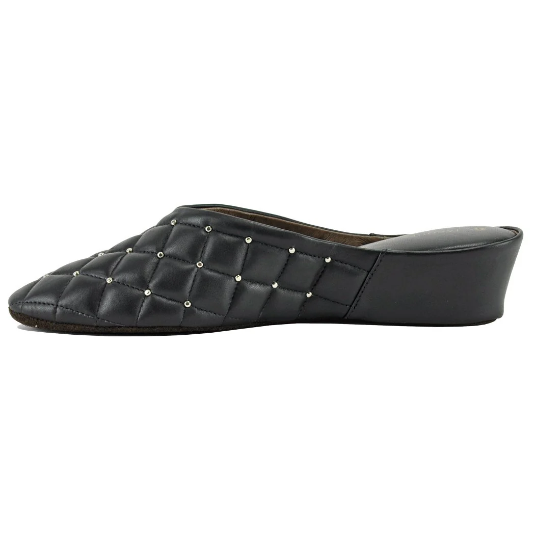 4640 Leather Quilted Stud Slipper - Image 4