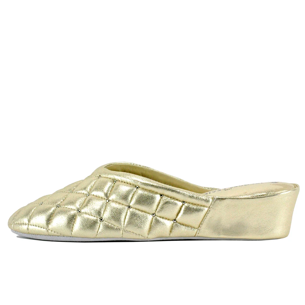 4640 Leather Quilted Stud Slipper - Image 4