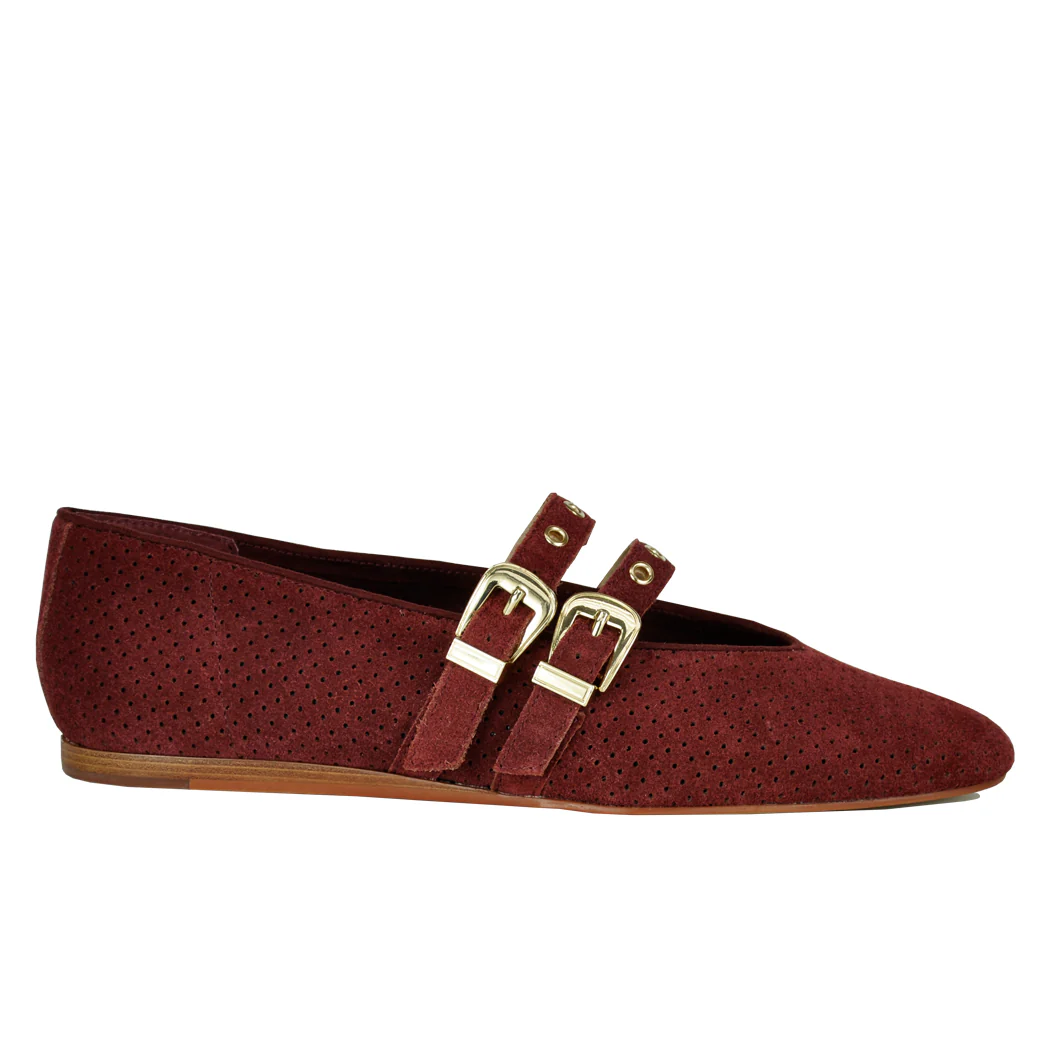 Baylee-Grommet Suede Maryjane Straps Ballet - Image 2