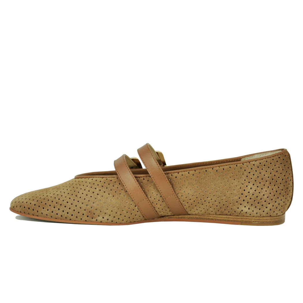Baylee Perforated Suede Ballet Flat - Image 4