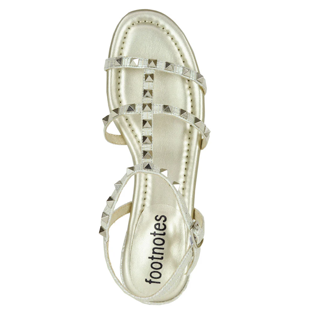 Becky Leather Studded Flat Sandal - Image 3