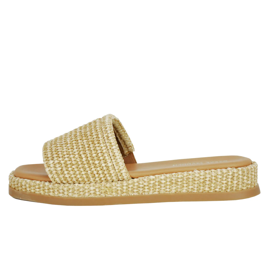 Boardwalk Raffia Platform Wedge Slide - Image 4