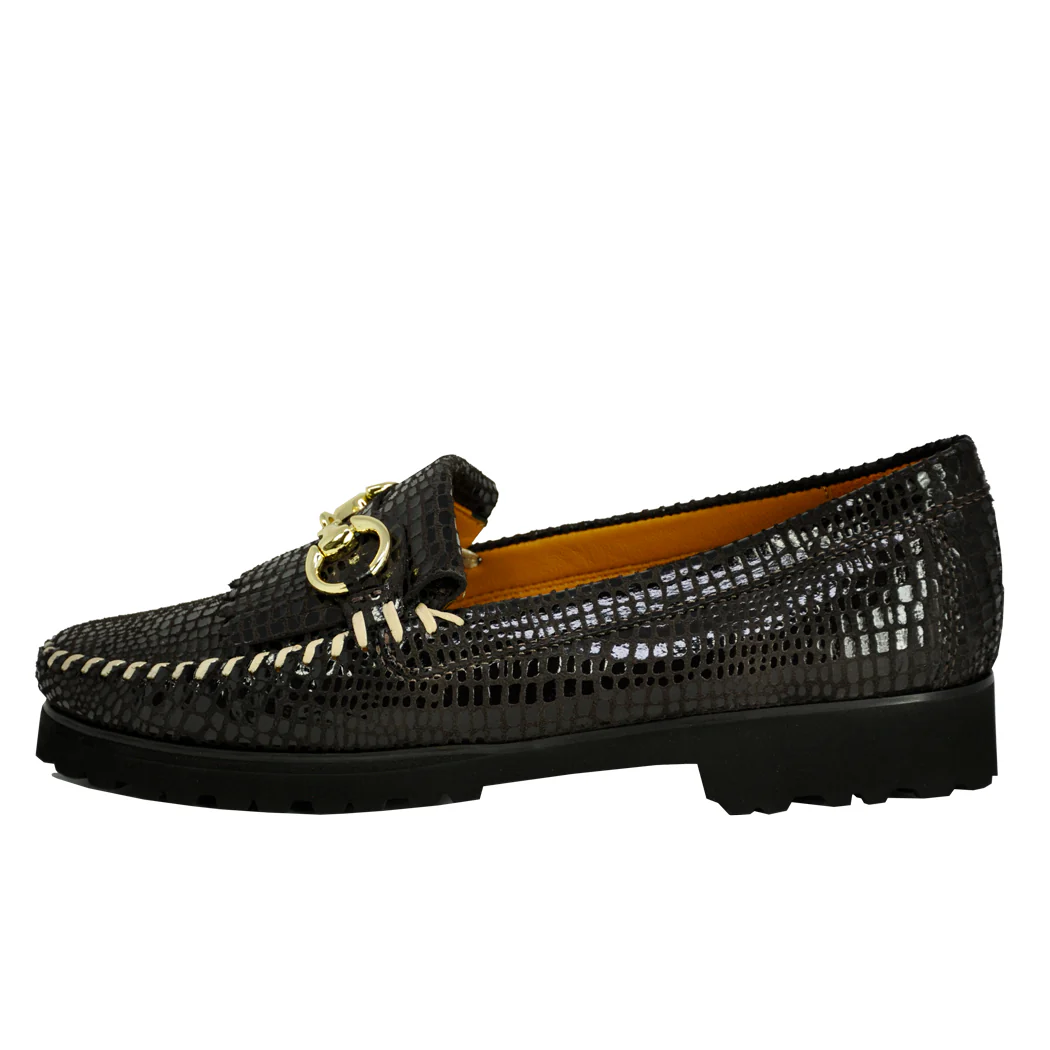 Broadwick Croco Patent Fringe Loafer - Image 4