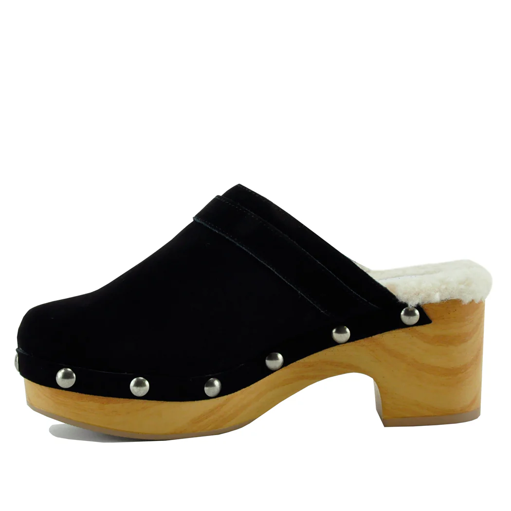 Carlie Suede Wood Fur Clog - Image 4
