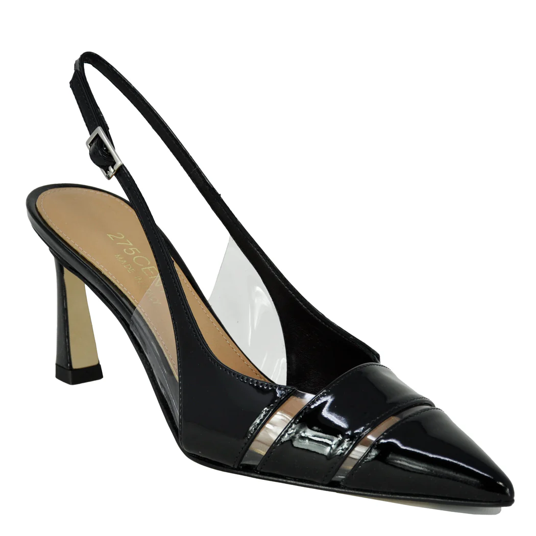 Charlotte Patent Vinyl Heel Slingback
