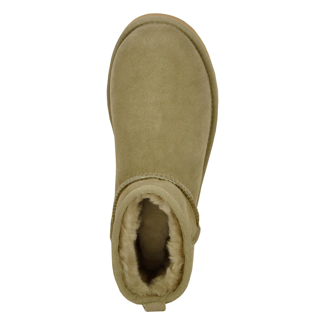 Classic Ultra Mini Suede Shearling Ankle Bootie - Image 3