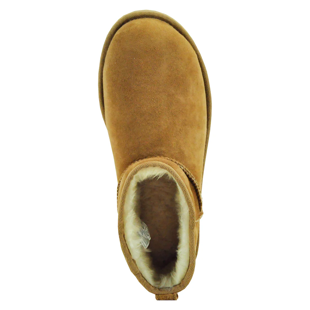 Classic Ultra Mini Suede Shearling Ankle Bootie - Image 3