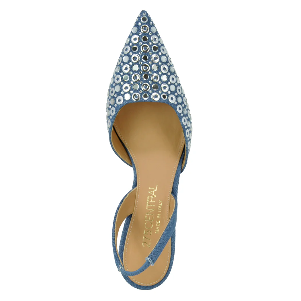 Cooper Denim Grommet Halter Heel - Image 3