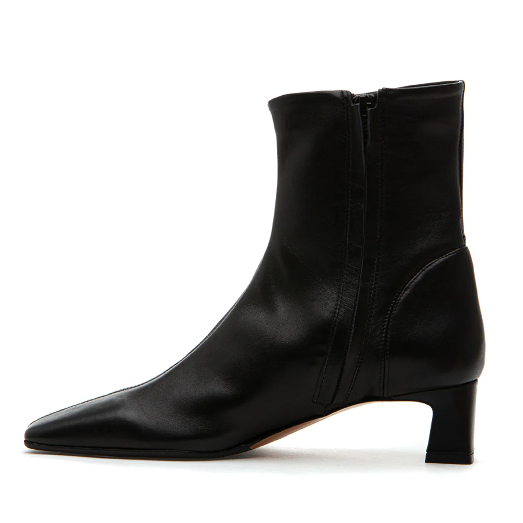 Flower Nappa Leather Heel Boot - Image 4