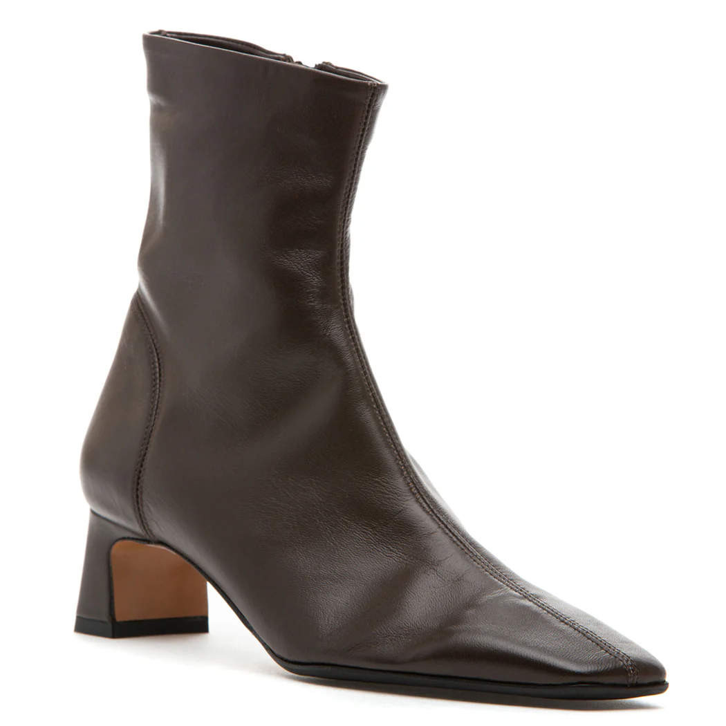 Flower Nappa Leather Heel Boot