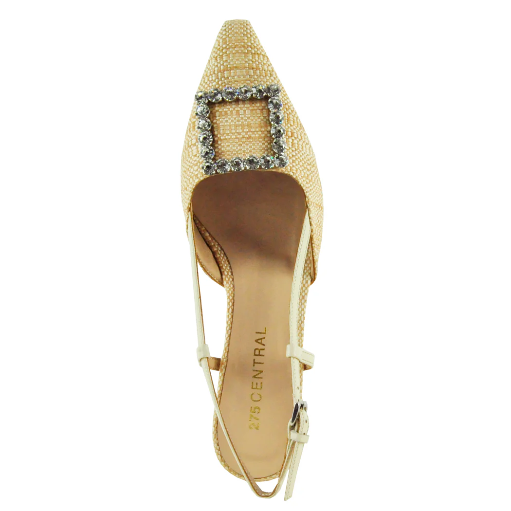 Forest Raffia Heel Sling - Image 3