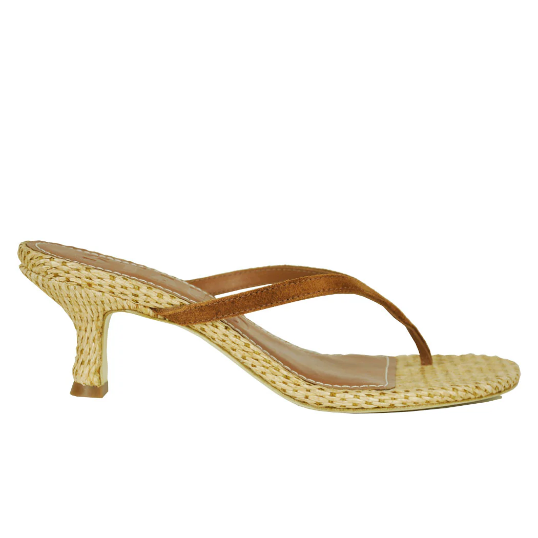 Freja Suede Thong Heel - Image 2