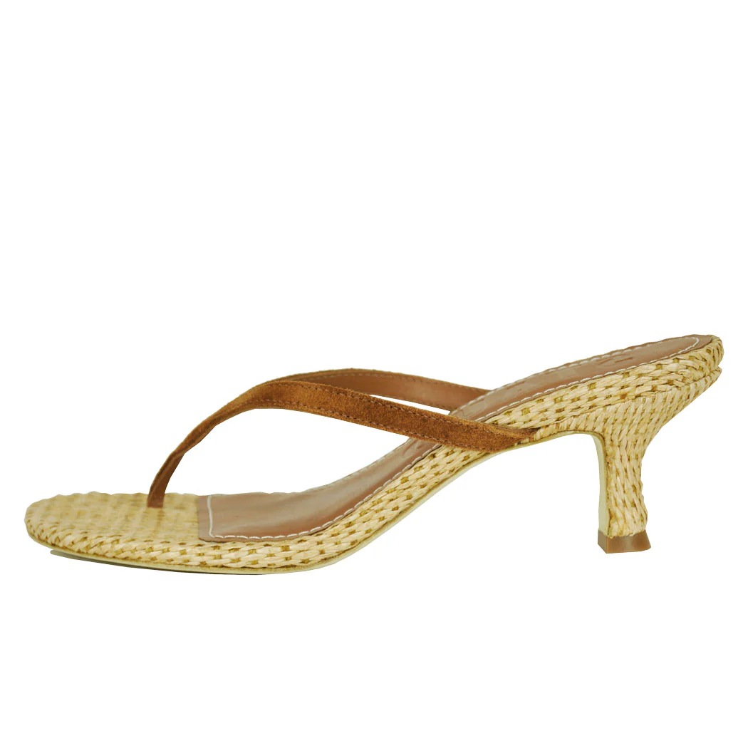 Freja Suede Thong Heel - Image 4