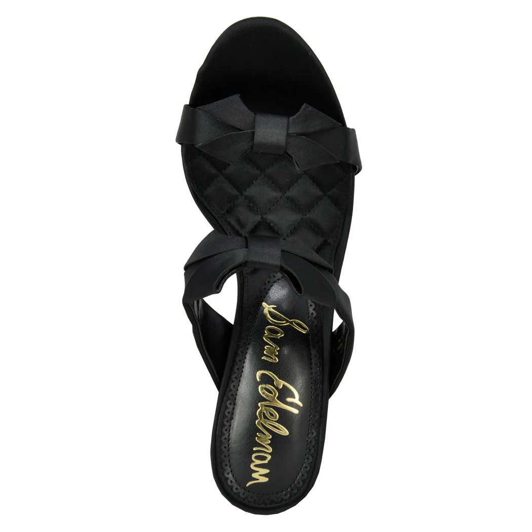 Jasmine Satin Bow Heel Slide - Image 3