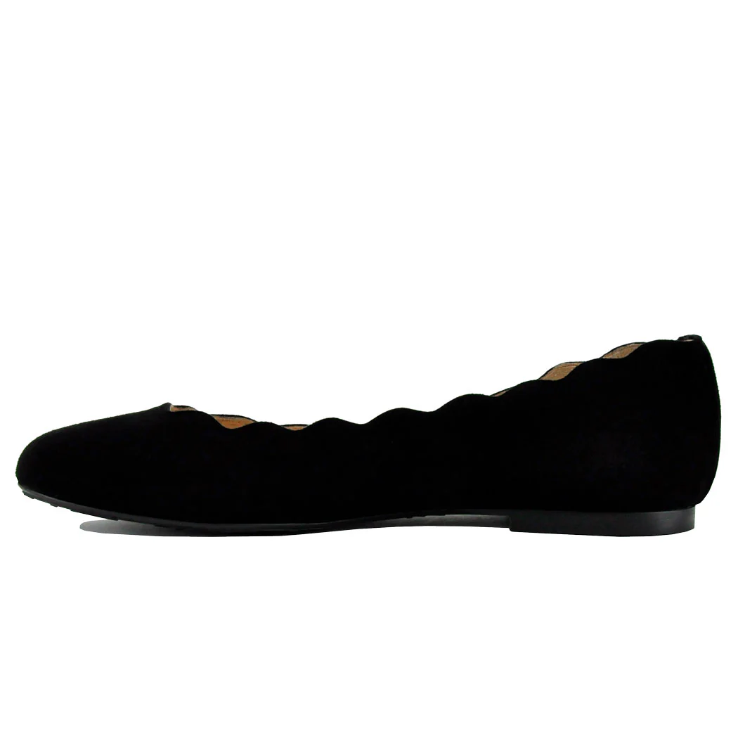 Jigsaw Suede Scallop Ballet Flat - Image 4