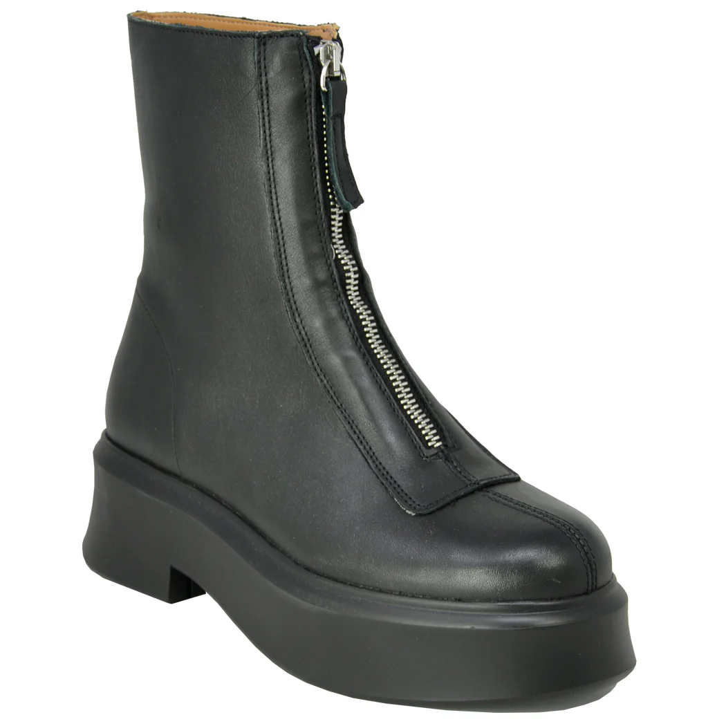Jones Leather Zipper Platform Boot