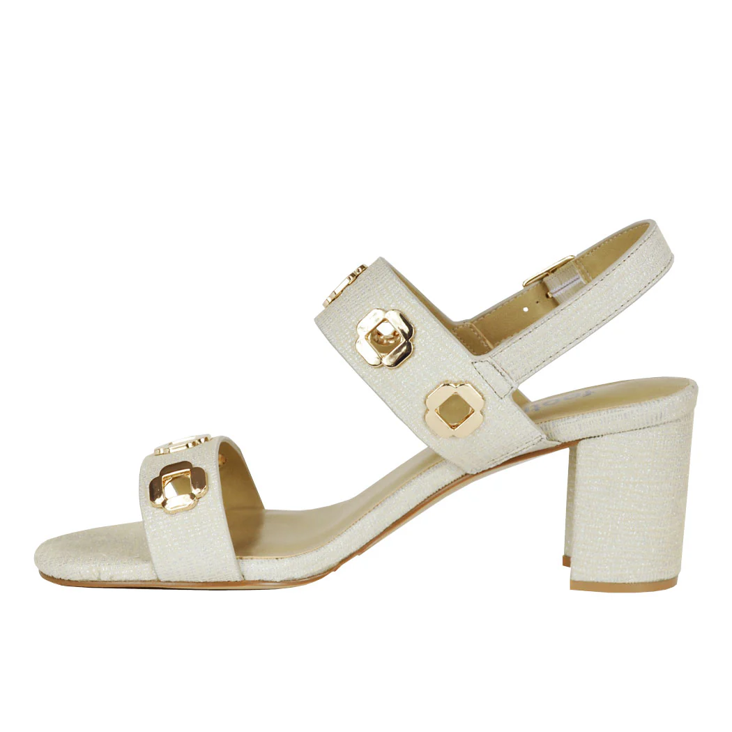 Livie Leather Heel Ornament Sandal - Image 4