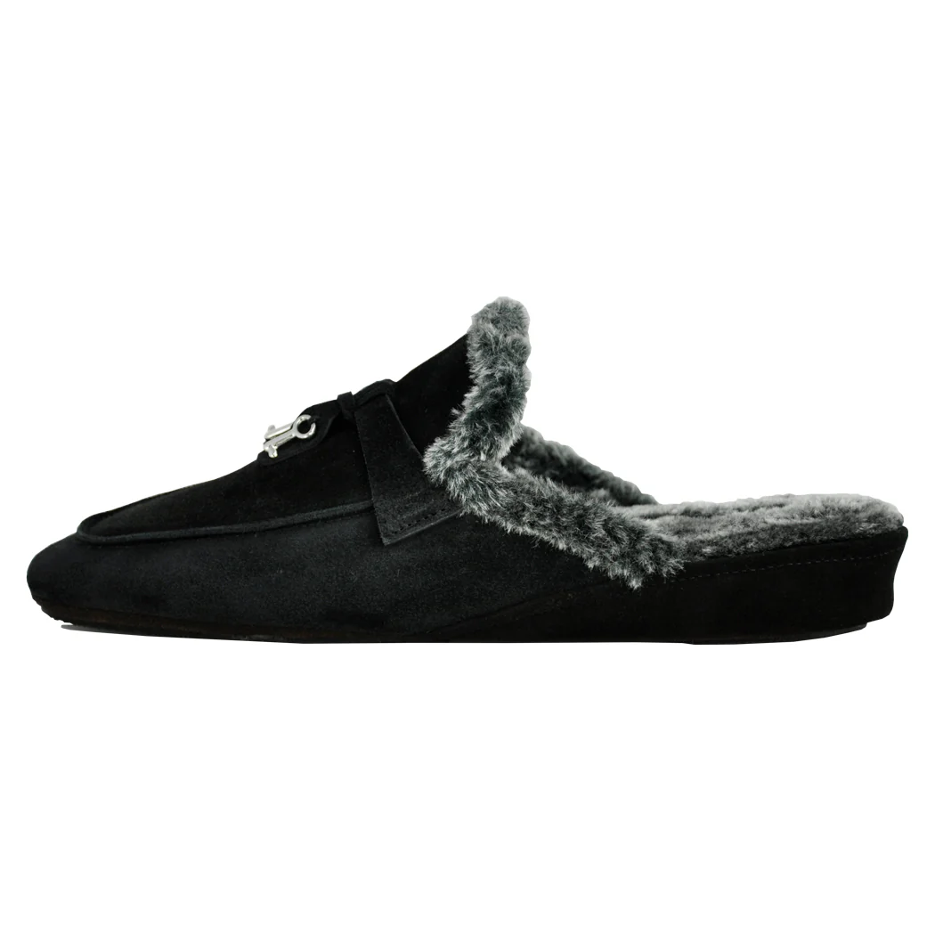 Madison Suede Shearling Key Slipper - Image 4