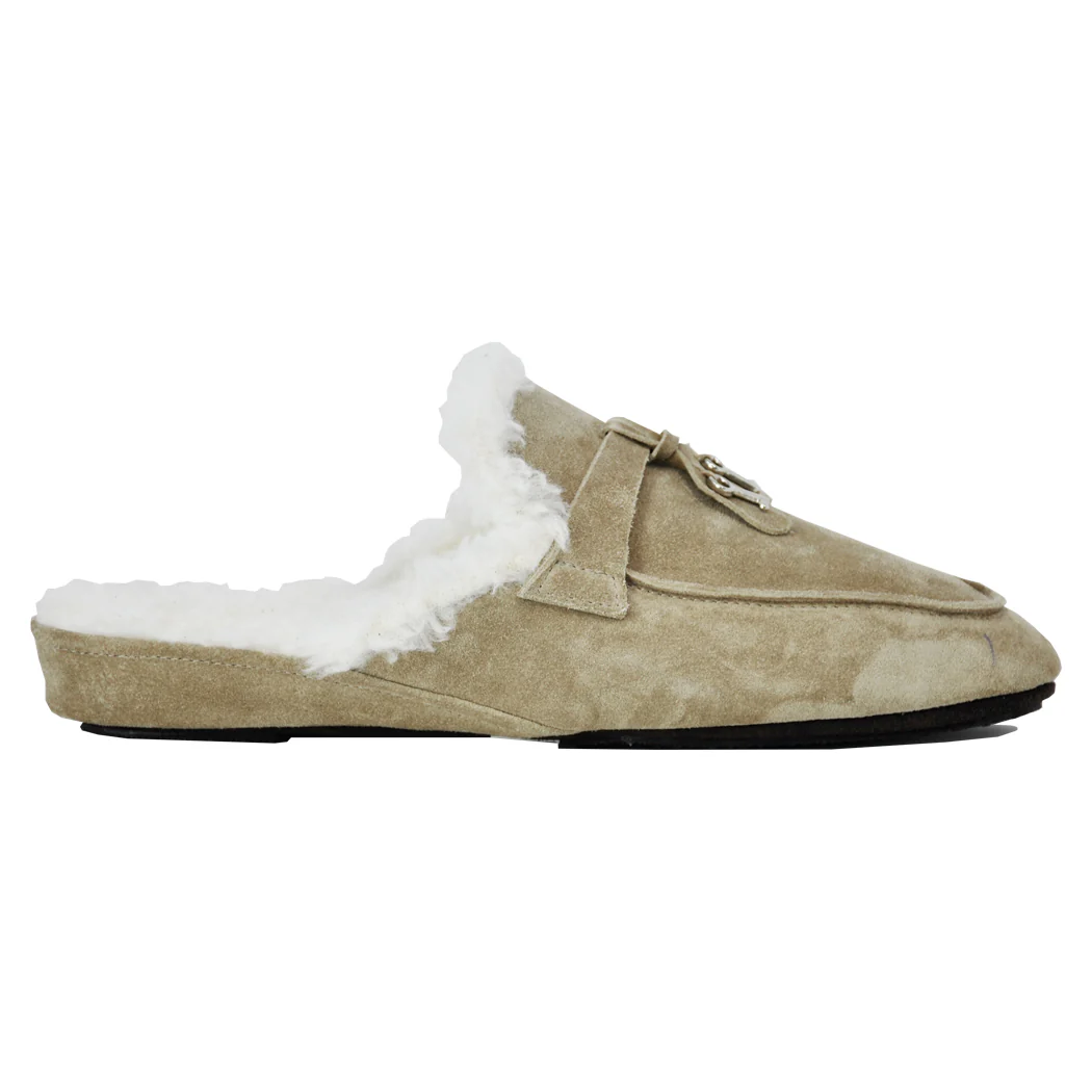 Madison Suede Shearling Key Slipper - Image 2