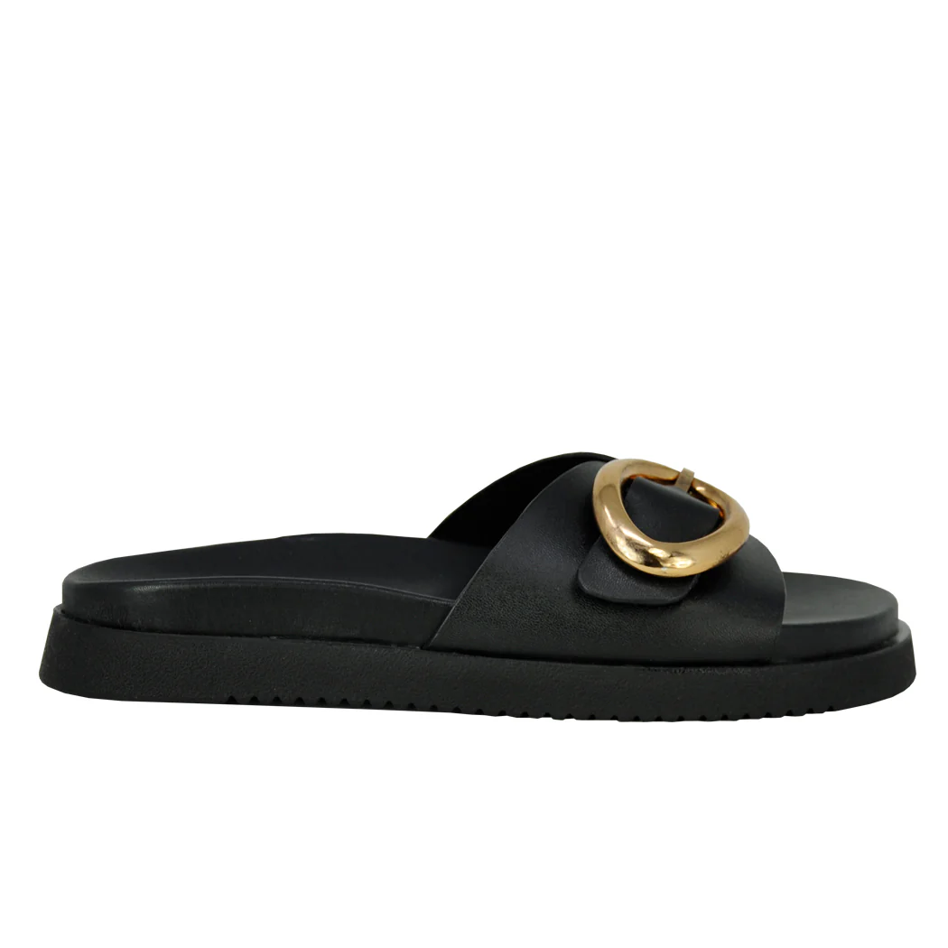 Mandie Leather Ornament Footbed Slide - Image 2