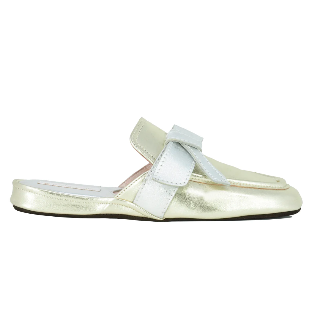 Marlena Metallic Leather Buckle Slipper - Image 2