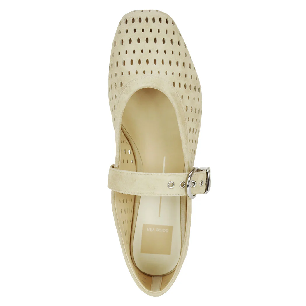 Mikel Perforated Suede Ballet Flat - Image 3