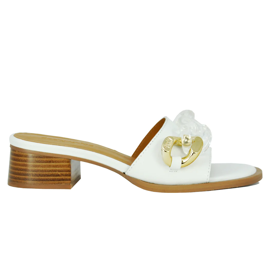 Mony-SB42012A Leather Chain Heel Slide - Image 2