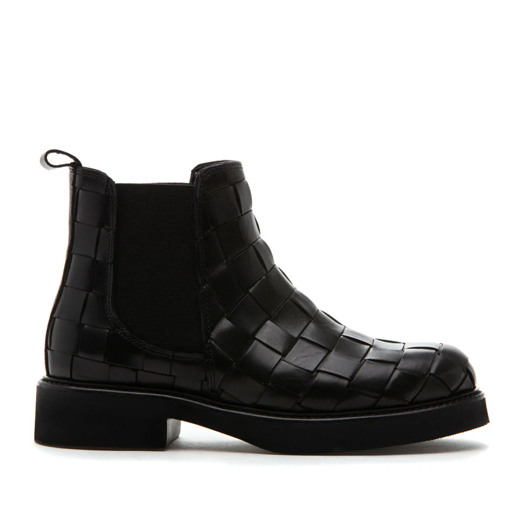 Nadia Leather Woven Platform Boot - Image 2