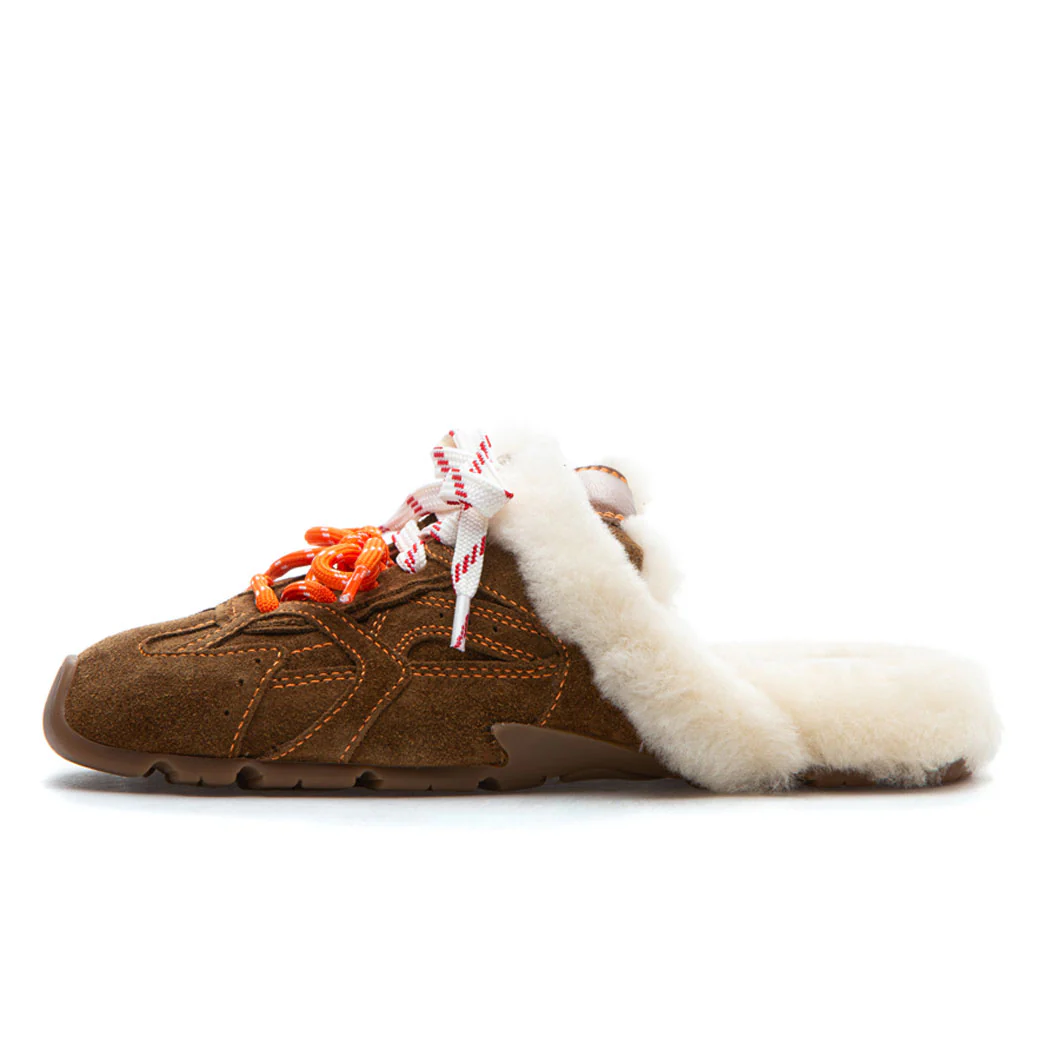 Noah Suede Tie Shearling Mule - Image 4