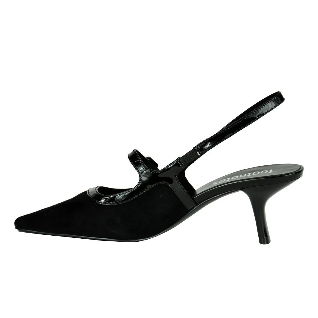 Payge Suede Patent Heel Sling - Image 4