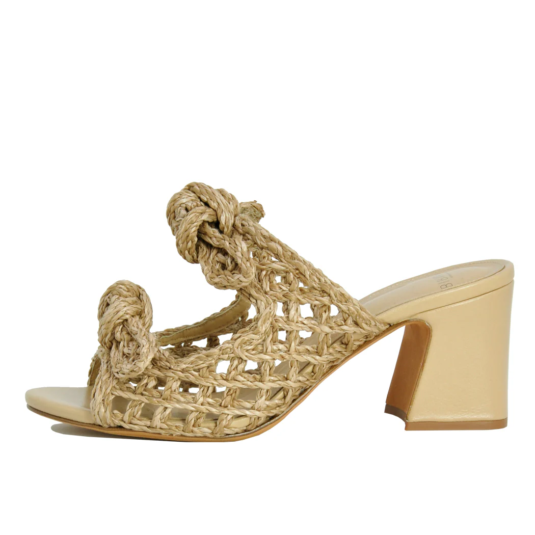 Clarita-Mule Raffia Heel Slide - Image 4