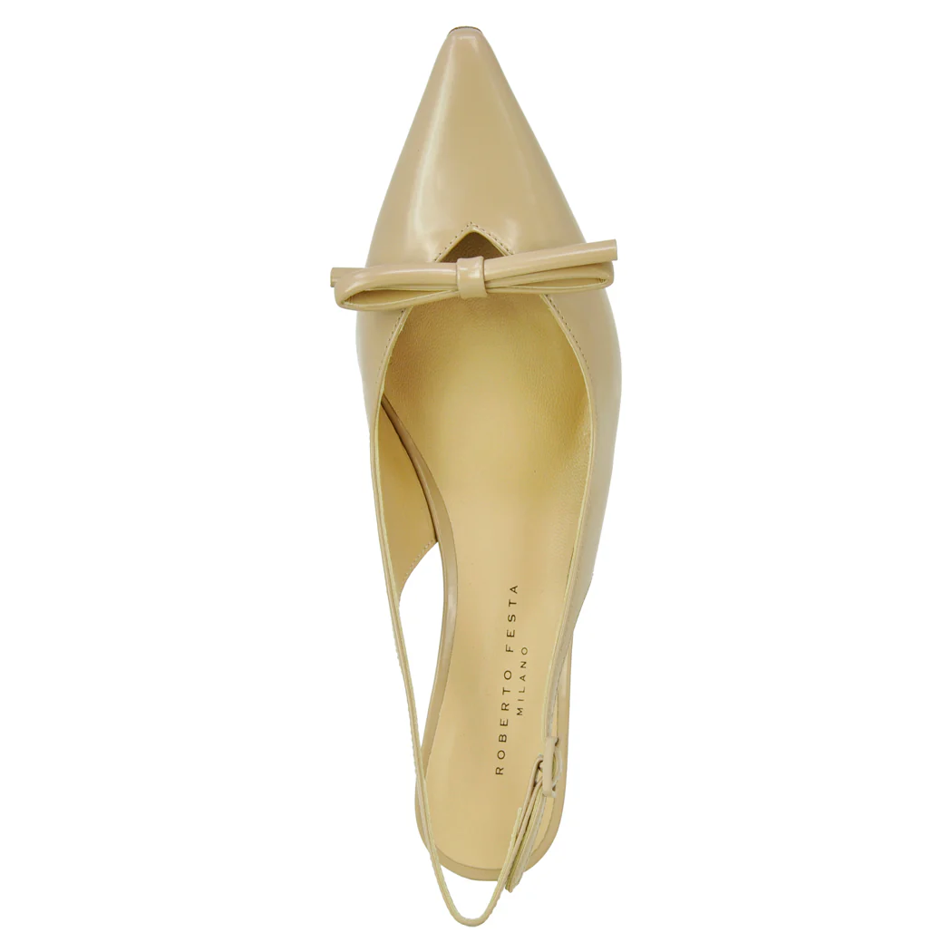 Senya Leather Heel Bow Slingback - Image 3