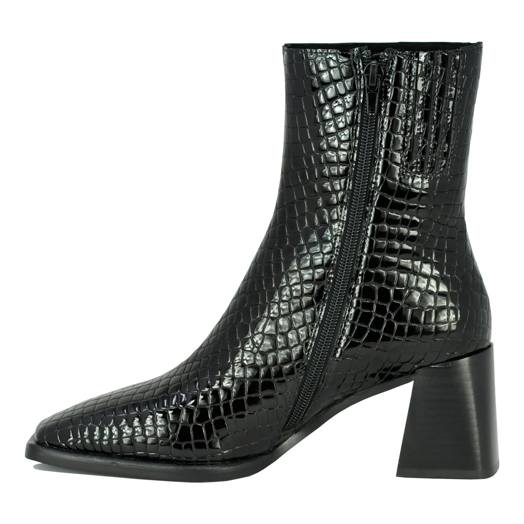 Sherpal-2 Croc Leather Heel Bootie - Image 4