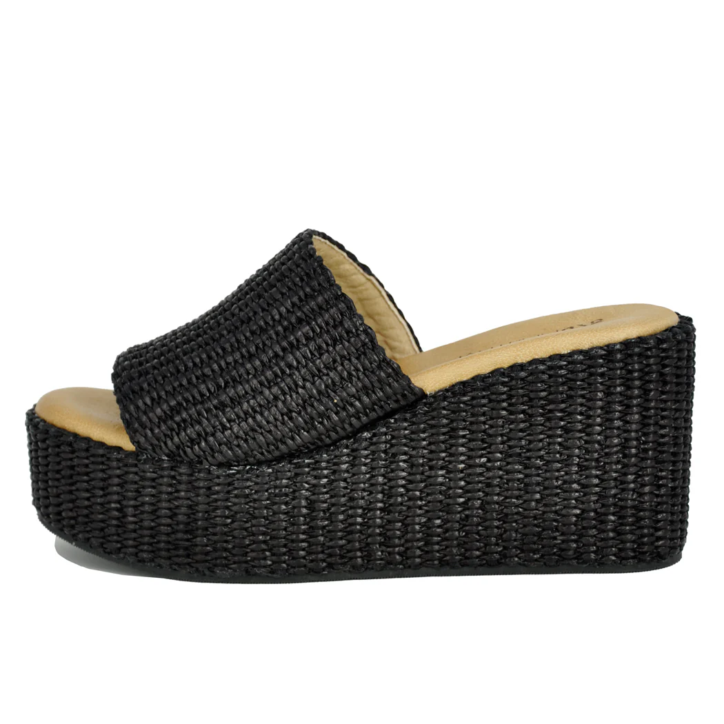 Sienna Raffia Wedge Slide - Image 4