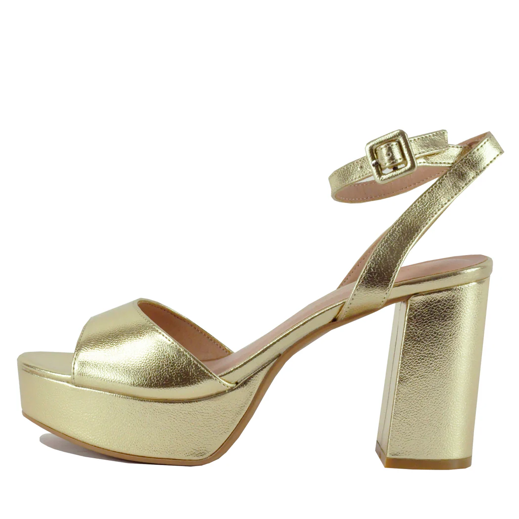 Theresa Metallic Leather Platform Sandal - Image 4