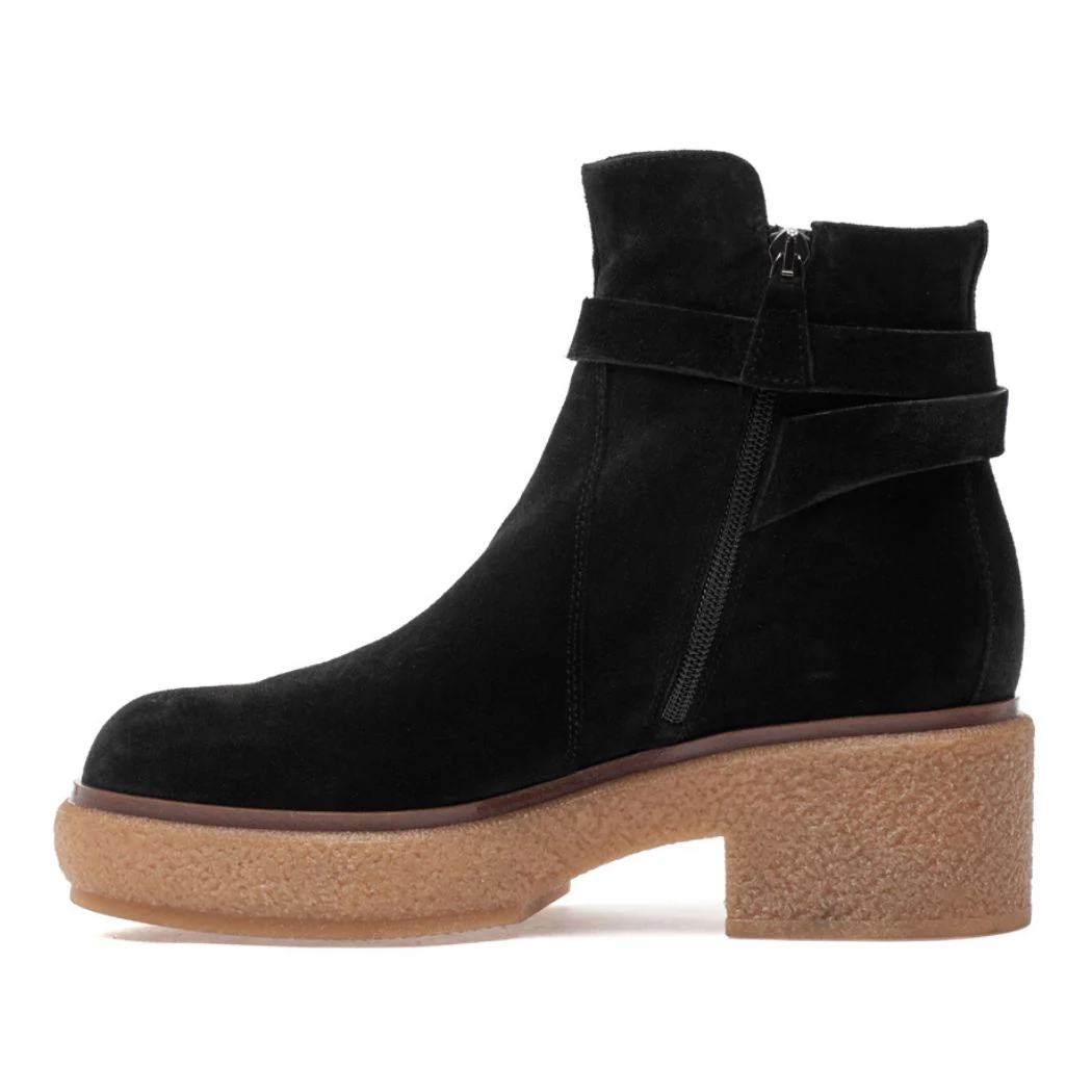 Tori Suede Crepe Platform Bootie - Image 5