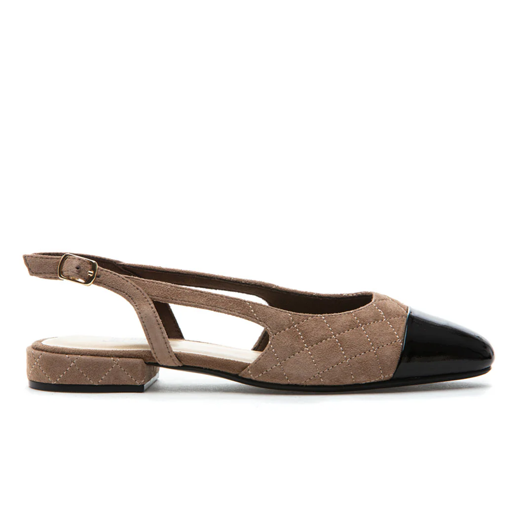Trill Suede Quilted Flat Sling - Image 2