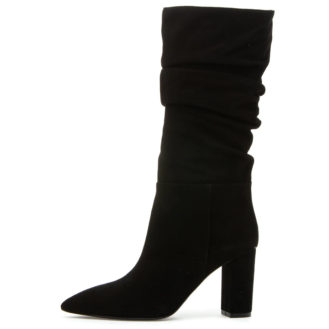 Violet Suede Heel Slouch Boot - Image 4