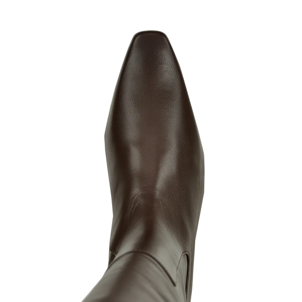 Wally-Flat-Boot Leather Flat Tall Boot - Image 3
